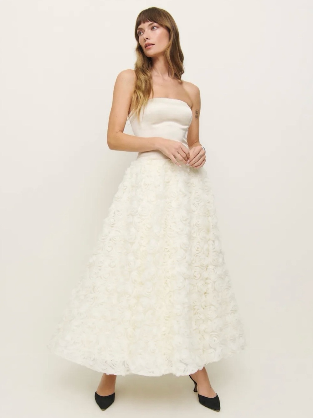 Reformation Rosy Dress Ivory - Size 0
